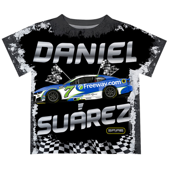 Daniel Suarez NASCAR Black Abstract Kids Tshirt - Black