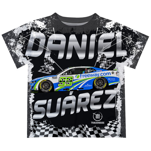 Daniel Suarez NASCAR Black Abstract Kids Tshirt - Black