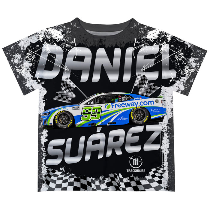 Daniel Suarez NASCAR Black Abstract Kids Tshirt - Black