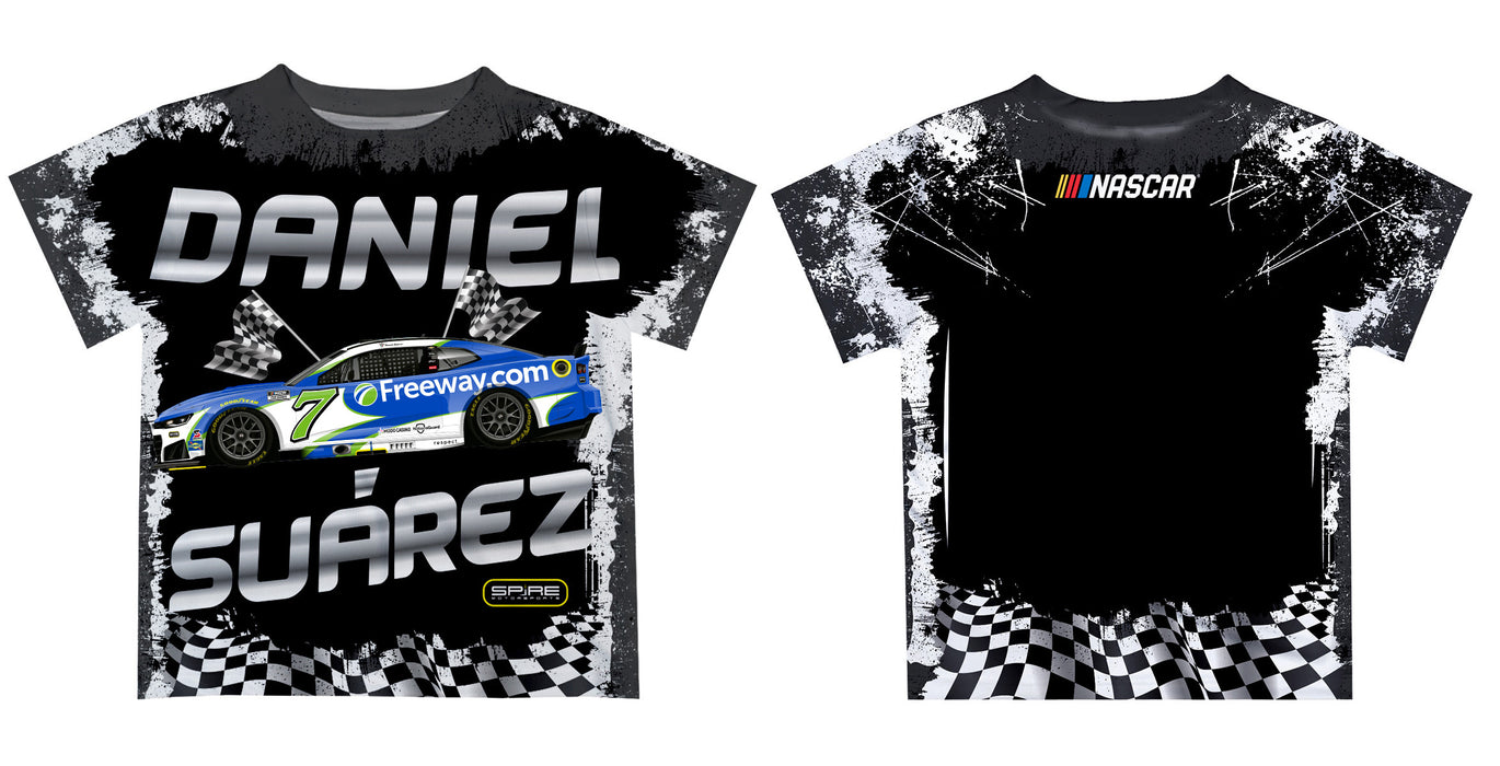 Daniel Suarez NASCAR Black Abstract Kids Tshirt - Black