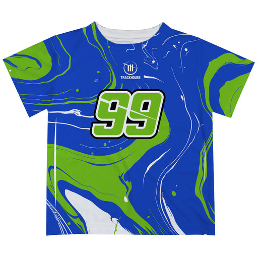 Daniel Suarez Vive La Fete NASCAR Marble T-Shirt - Royal