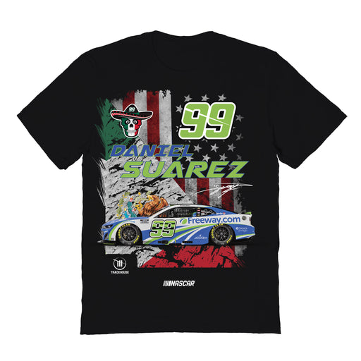 Daniel Suarez  NASCAR American Flag Cotton T-Shirt - Black