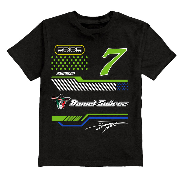 Daniel Suarez  NASCAR Geometric Classic Front Cotton T-Shirt - Black
