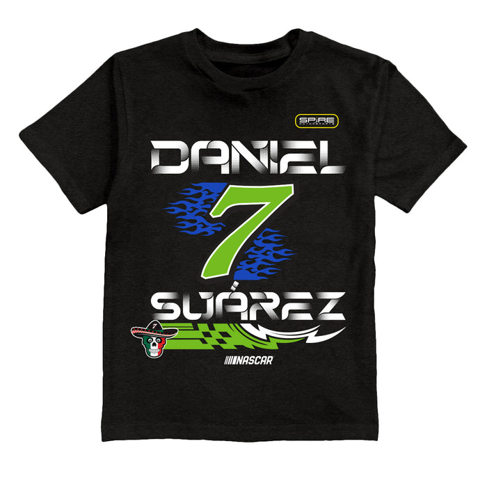 Daniel Suarez  NASCAR Fire number Cotton T-Shirt - Black
