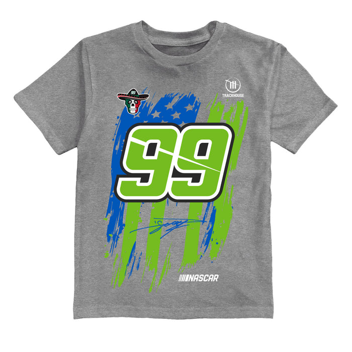 Daniel Suarez  NASCAR American Flag Cotton T-Shirt - Grey