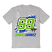 Daniel Suarez  NASCAR Abstract Check Halftones Cotton T-Shirt - Grey