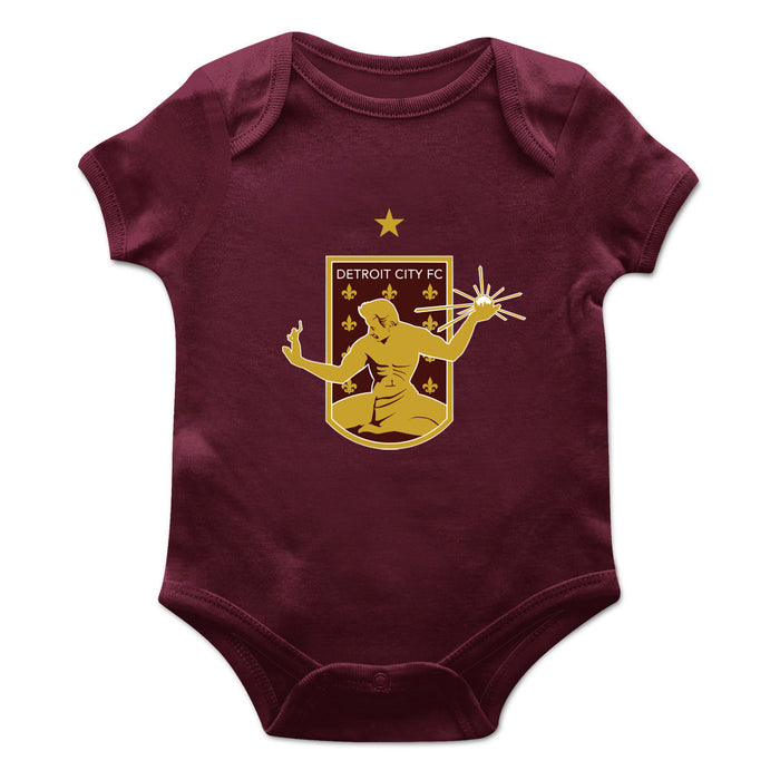 Detroit City FC Cotton Short Sleeve Bodysuit Maroon Impressions Artwork
