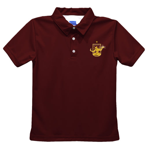 Detroit City FC Boys Solid Maroon Short Sleeve Polo Shirt
