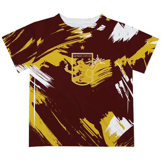 Detroit City FC Paint Brush Boys Game Day Maroon Short Sleeve Tee