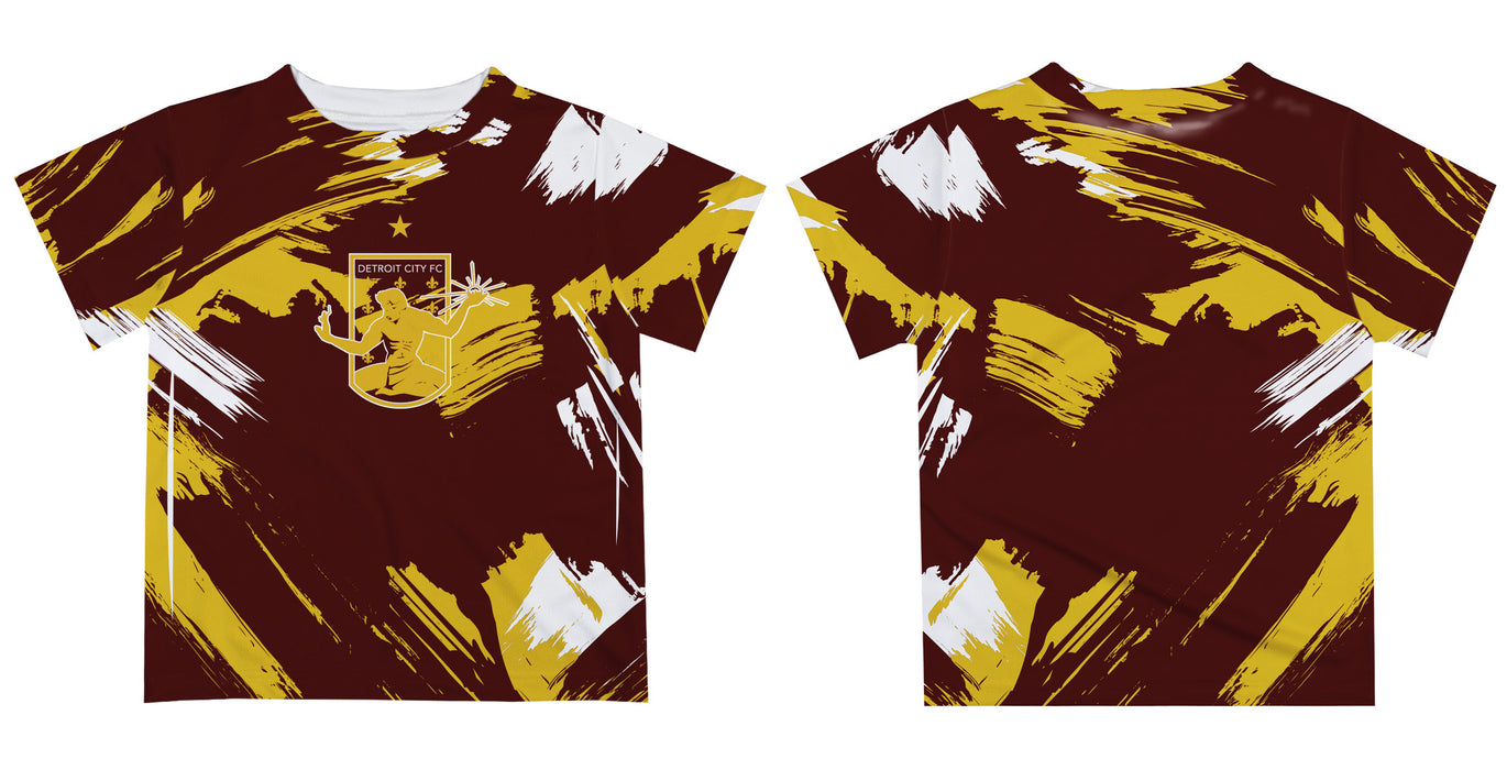 Detroit City FC Paint Brush Boys Game Day Maroon Short Sleeve Tee - Vive La Fête - Online Apparel Store