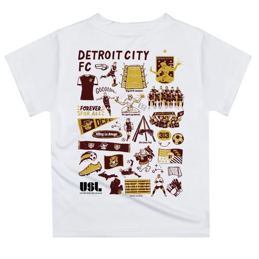 Detroit City FC Impressions Artwork Boys White Short Sleeve Tee - Vive La Fête - Online Apparel Store