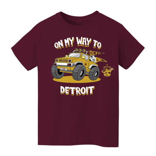 Detroit City FC On My Way Monster Truck Maroon Cotton Short Sleeve Tee