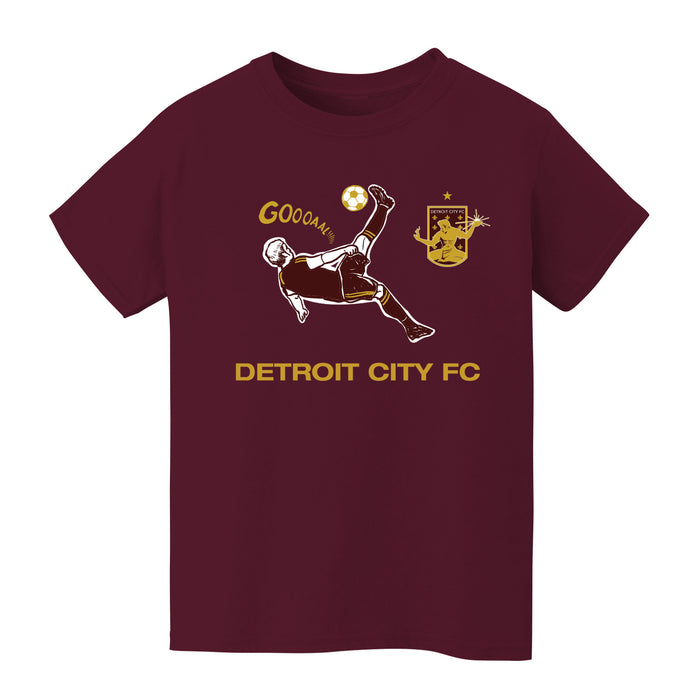 Detroit City FC Impressions Artwork Maroon Youth Cotton T-Shirt