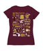 Detroit City FC Women's V-neck Fitted Maroon Cotton T-Shirt - Vive La Fête - Online Apparel Store
