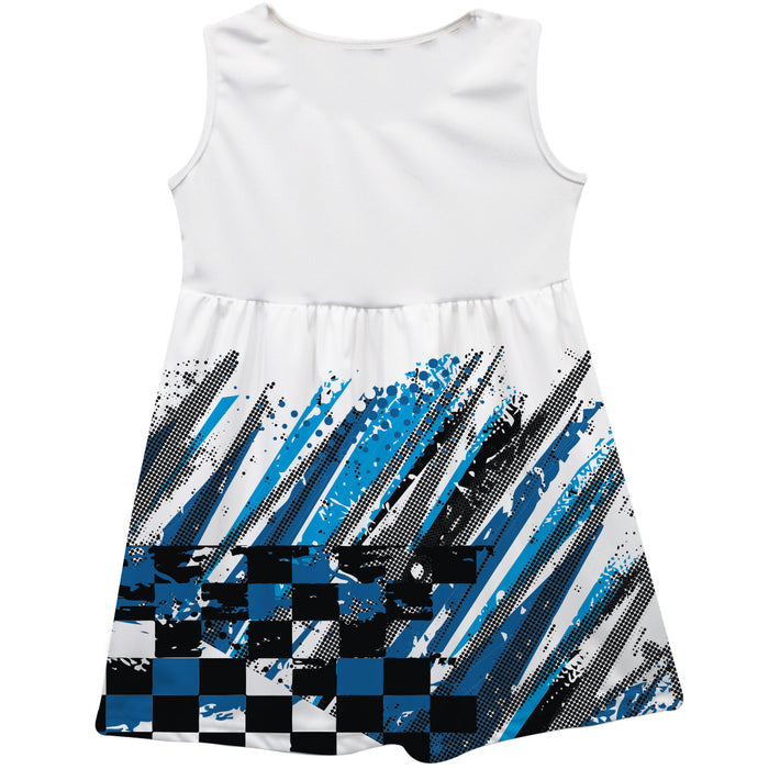 Erik Jones Vive La Fete NASCAR Abstract Check Halftones Tank Dress White