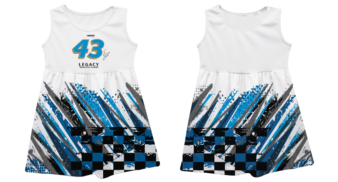Erik Jones Vive La Fete NASCAR Abstract Check Halftones Tank Dress White