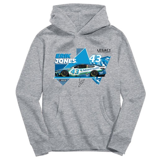 Erik Jones Vive La Fete NASCAR Pullover Cotton Hoodie Grey