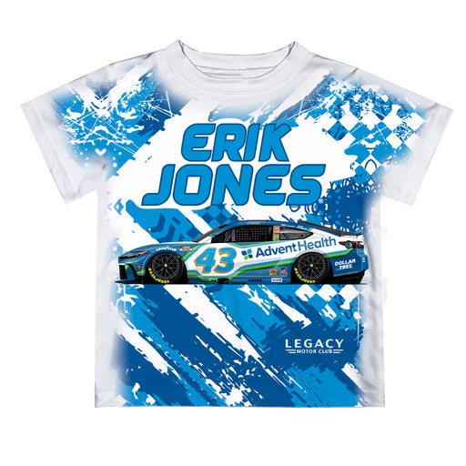 Erik Jones Vive La Fete NASCAR Abstract Kids T-Shirt Blue