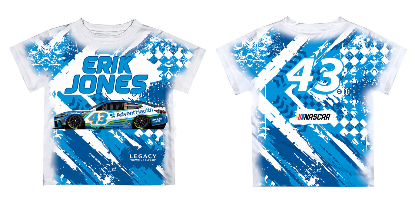 Erik Jones Vive La Fete NASCAR Abstract Kids T-Shirt Blue