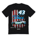 Erik Jones Vive La Fete NASCAR American Flag Cotton T-Shirt Black