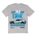 Erik Jones Vive La Fete NASCAR Name Grid Classic Cotton T-Shirt Grey