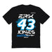 Erik Jones Vive La Fete NASCAR Fire number Cotton T-Shirt Black