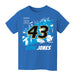 Erik Jones Vive La Fete NASCAR Abstract Halftone Front Cotton T-Shirt Blue