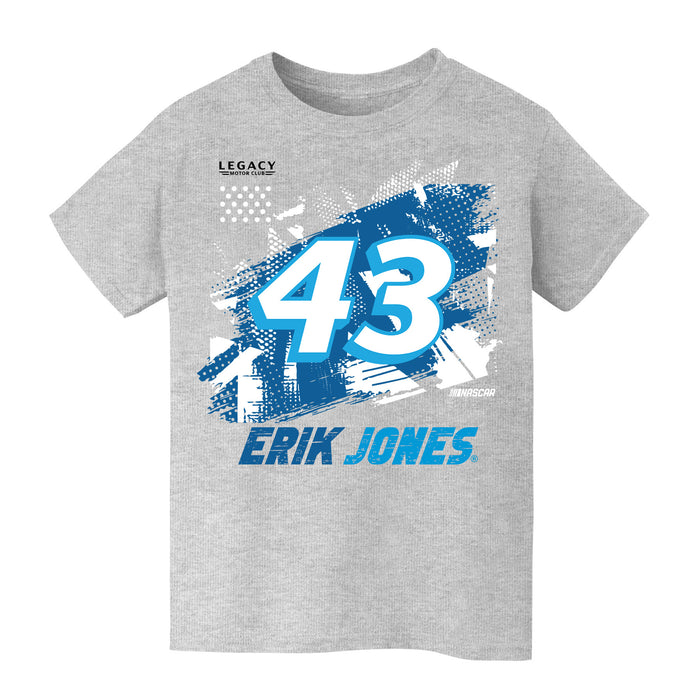 Erik Jones Vive La Fete NASCAR Abstract Check Halftones Cotton T-Shirt Grey
