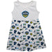 El Paso Locomotive Repeat Print Impressions White Sleeveless Tank Dress