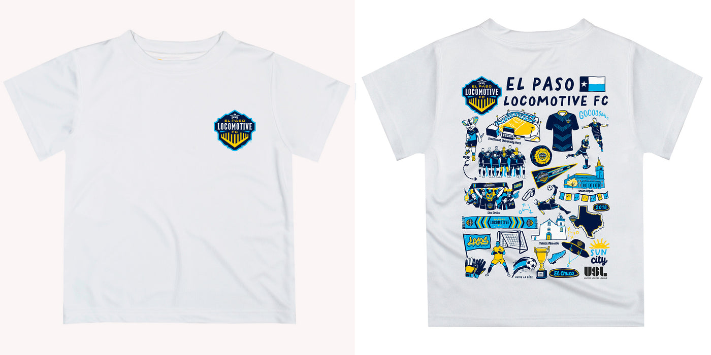 El Paso Locomotive Impressions Artwork Boys White Short Sleeve Tee - Vive La Fête - Online Apparel Store