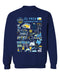 El Paso Locomotive Cotton Crewneck Pullover Sweatshirt Navy Womens