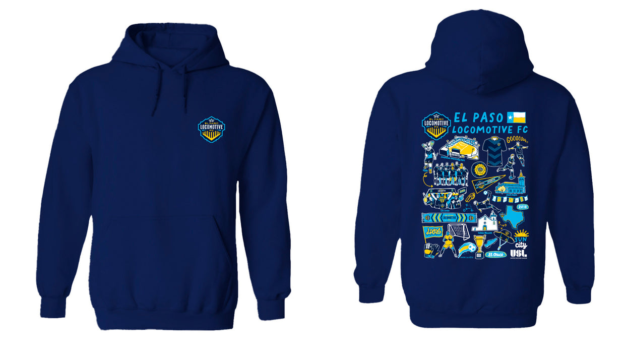El Paso Locomotive Cotton Crewneck Pullover Sweatshirt Navy Womens - Vive La Fête - Online Apparel Store