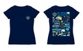 El Paso Locomotive Women's V-neck Fitted Navy Cotton T-Shirt - Vive La Fête - Online Apparel Store