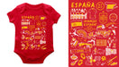 Spain National Team Cotton Short Sleeve Bodysuit Red Impressions Artwork - Vive La Fête - Online Apparel Store