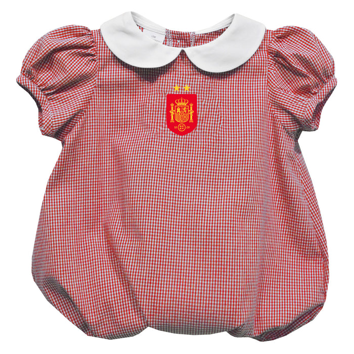 Spain National Team Vive La Fete Gingham Puffy Bubble Dress - Red