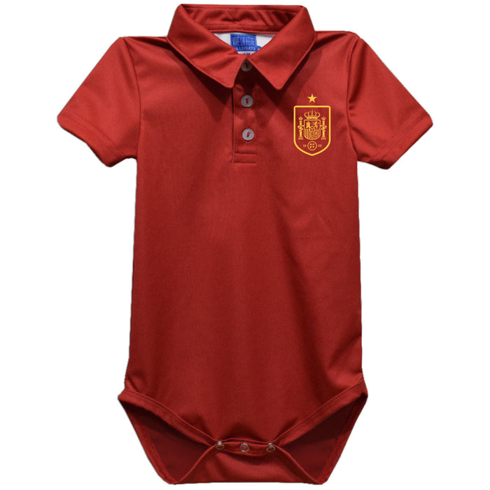 Spain National Team Vive La Fete Solid Polo Bodysuit - Red