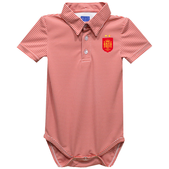 Spain National Team Vive La Fete Polo Pencil Stripe Bodysuit - Red