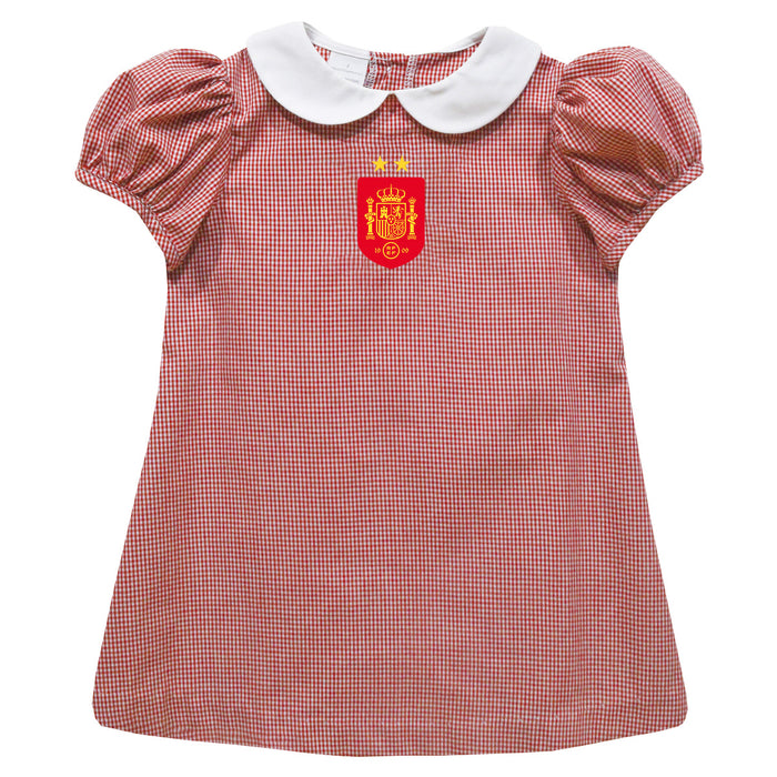 Spain National Team Vive La Fete Gingham Puffy A-Line Dress - Red