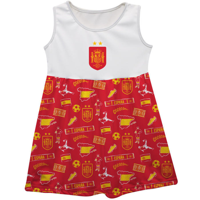 Spain National Team Repeat Print Impressions Sleeveless Tank Dress