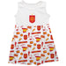 Spain National Team Repeat Print Impressions White Sleeveless Tank Dress