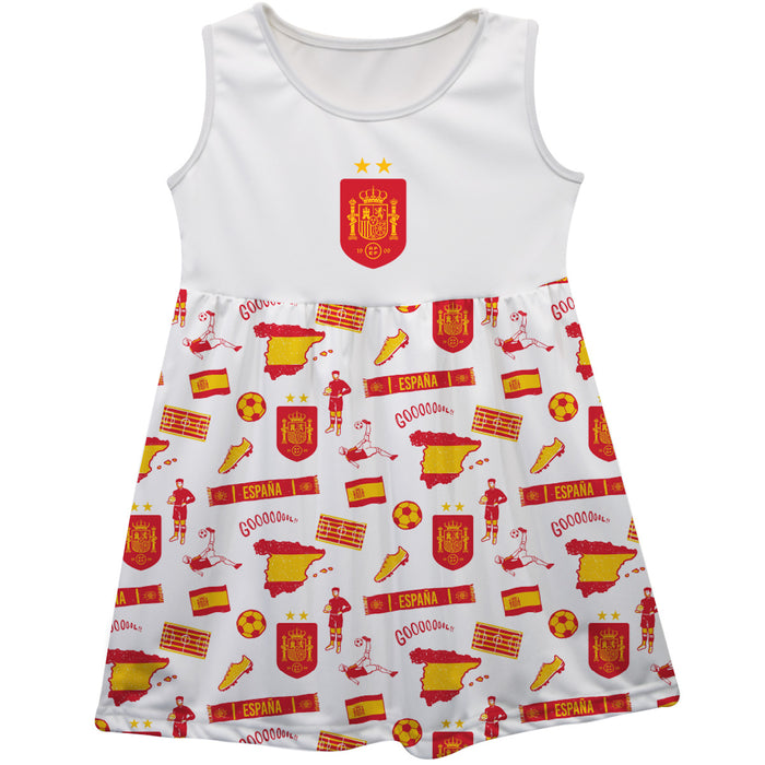 Spain National Team Repeat Print Impressions Sleeveless Tank Dress