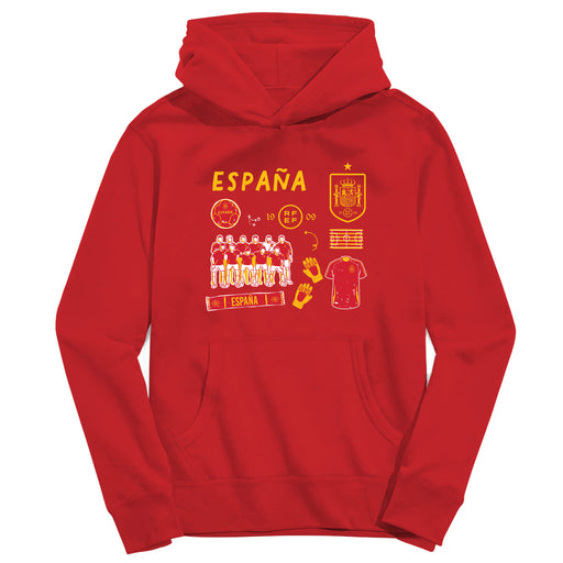 Spain National Team Youth Red Pullover Cotton Hoodie