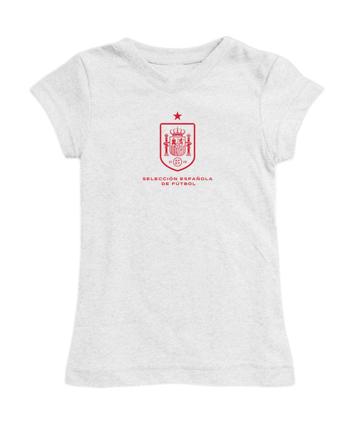 Spain National Team Girl´s Fitted Cotton T-shirt White