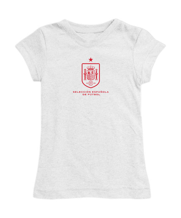Spain National Team Girl´s Fitted Cotton T-shirt White