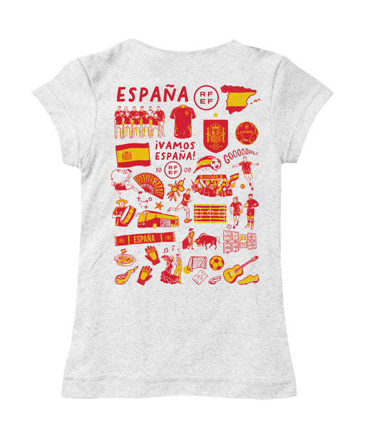 Spain National Team Girl´s Fitted Cotton T-shirt White - Vive La Fête - Online Apparel Store