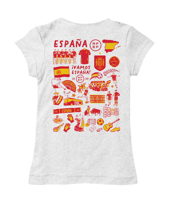 Spain National Team Girl´s Fitted Cotton T-shirt White - Vive La Fête - Online Apparel Store