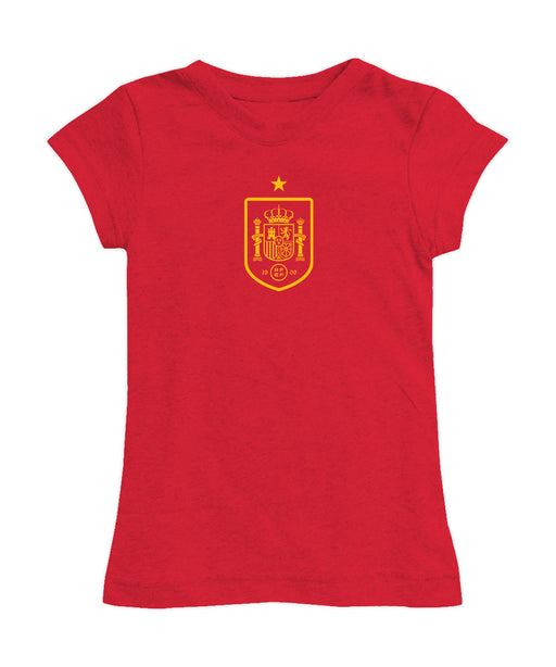 Spain National Team Girl´s Fitted Cotton T-shirt Red