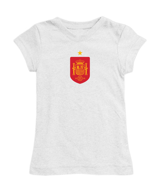 Spain National Team Girl´s Fitted Cotton T-shirt White
