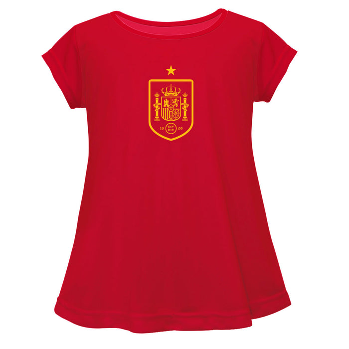 Spain National Team Short Sleeve Red Youth Cotton Top