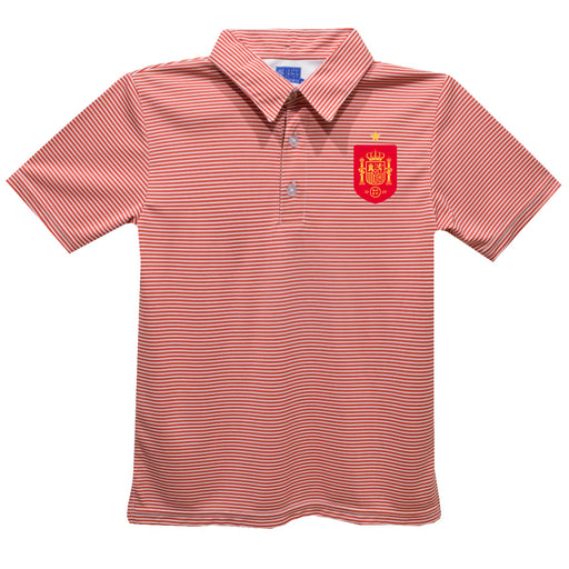 Spain National Team Vive La Fete Pencil Stripe Polo - Red
